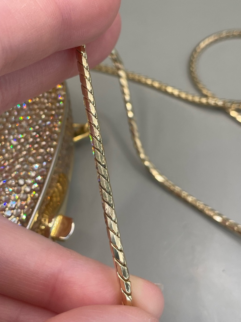 JUDITH LEIBER READ! USED Floral Swarovski Crystals GoldTone Shoulder Bag/Purse - Picture 7 of 15